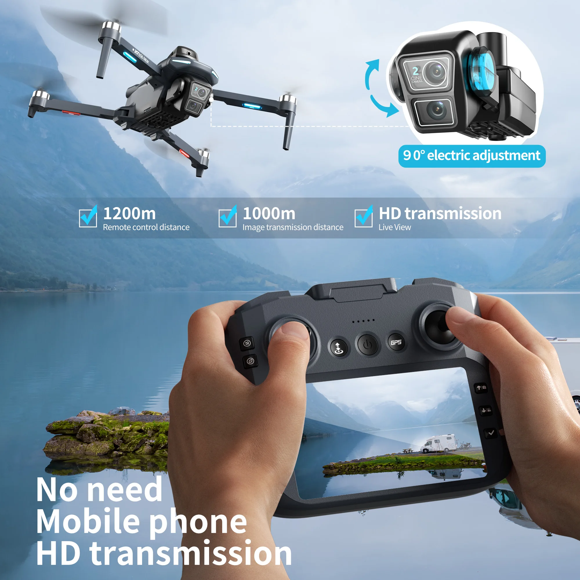 Original XT606 MAX GPS Drone 4 - Drone Mapping recension och pris
